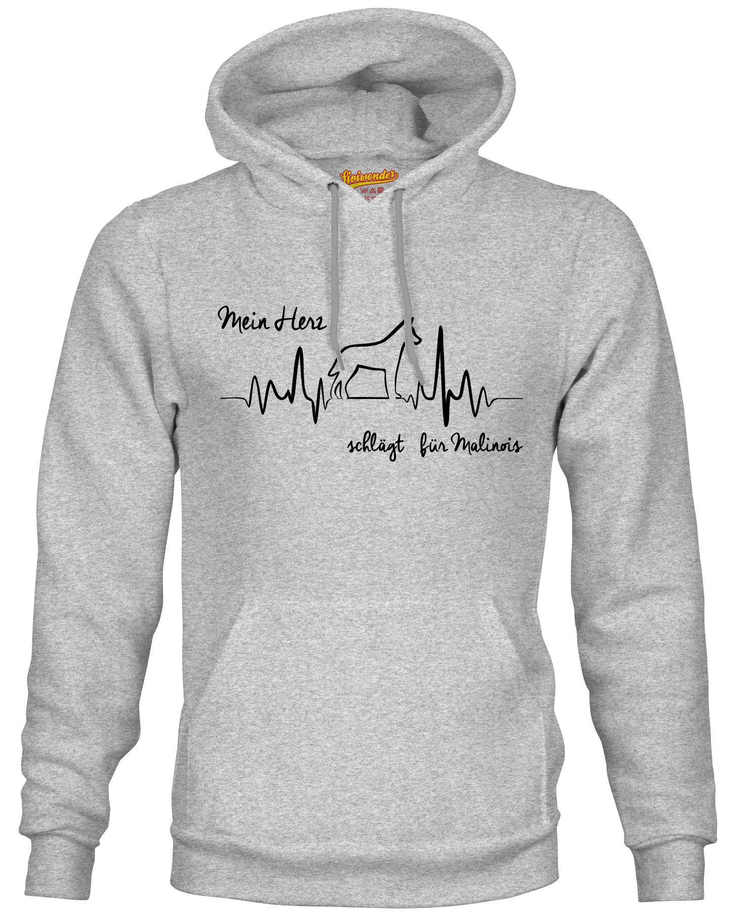 MALINOIS SWEATSHIRT HEARTBEAT EKG   Hund Hundemotiv Herz Hoodie