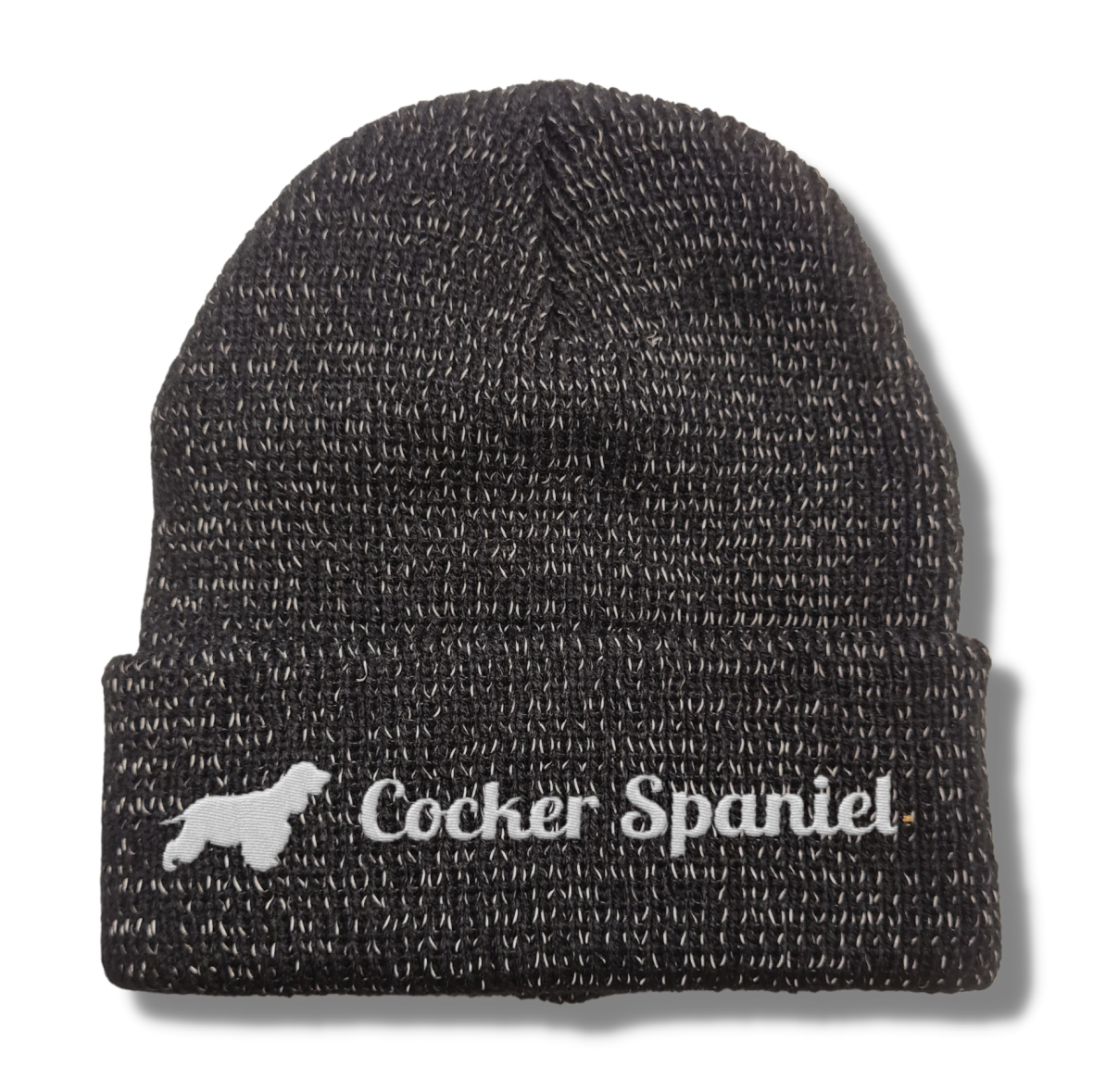 Cocker Spaniel reflektierende Mütze Stickerei Hund Winter Strickmütze reflex Beanie warm