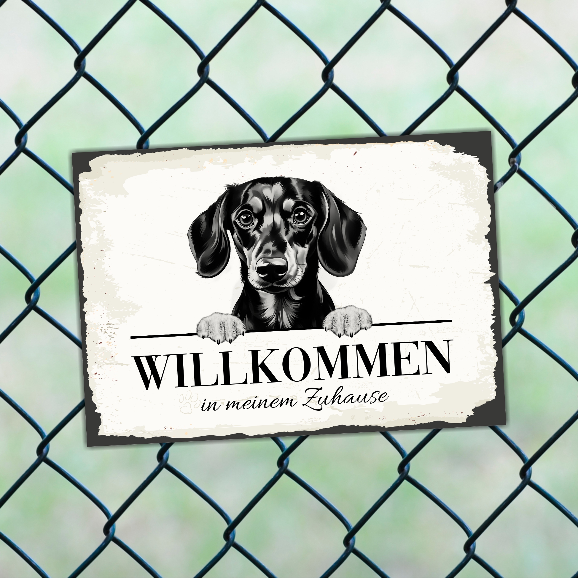 Hundeschild Willkommen Zuhause Dackel No.5 Dog Schild Spruch Türschild  Warnschild