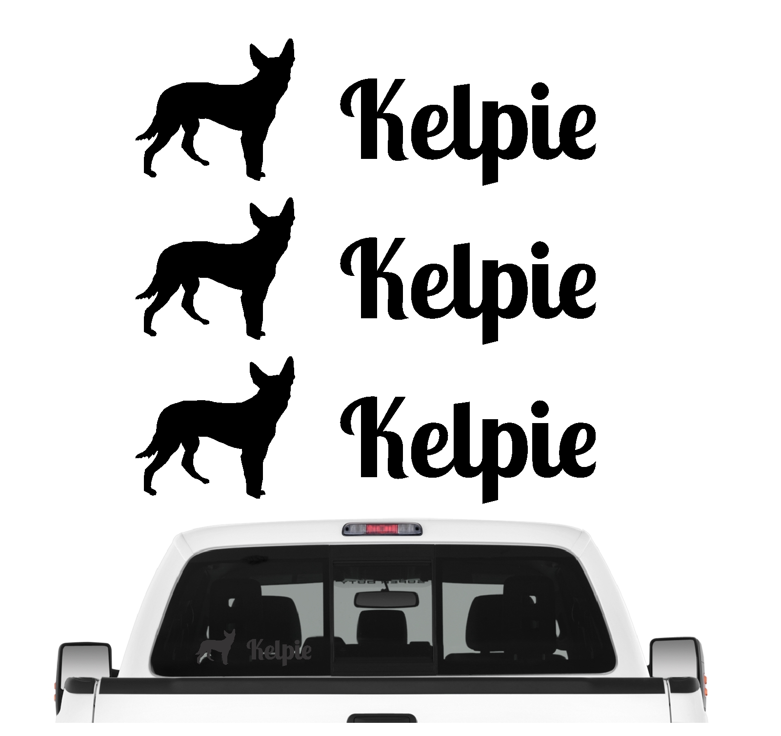 Kelpie Australian Barb Aufkleber 3er Set Hundeaufkleber Hundemotiv Hund Folie