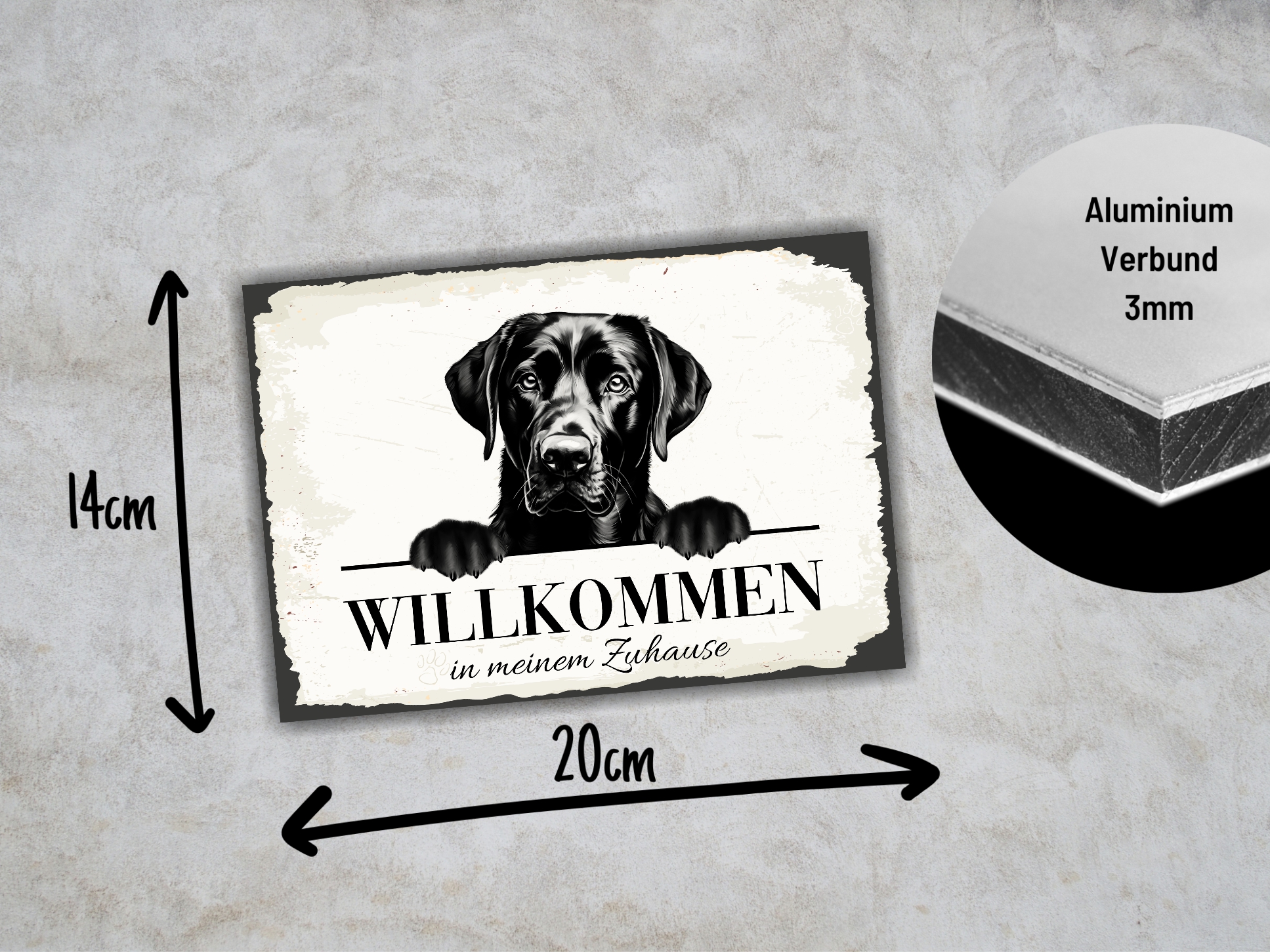 Hundeschild Willkommen Zuhause Labrador Labby Schild Achtung Spruch