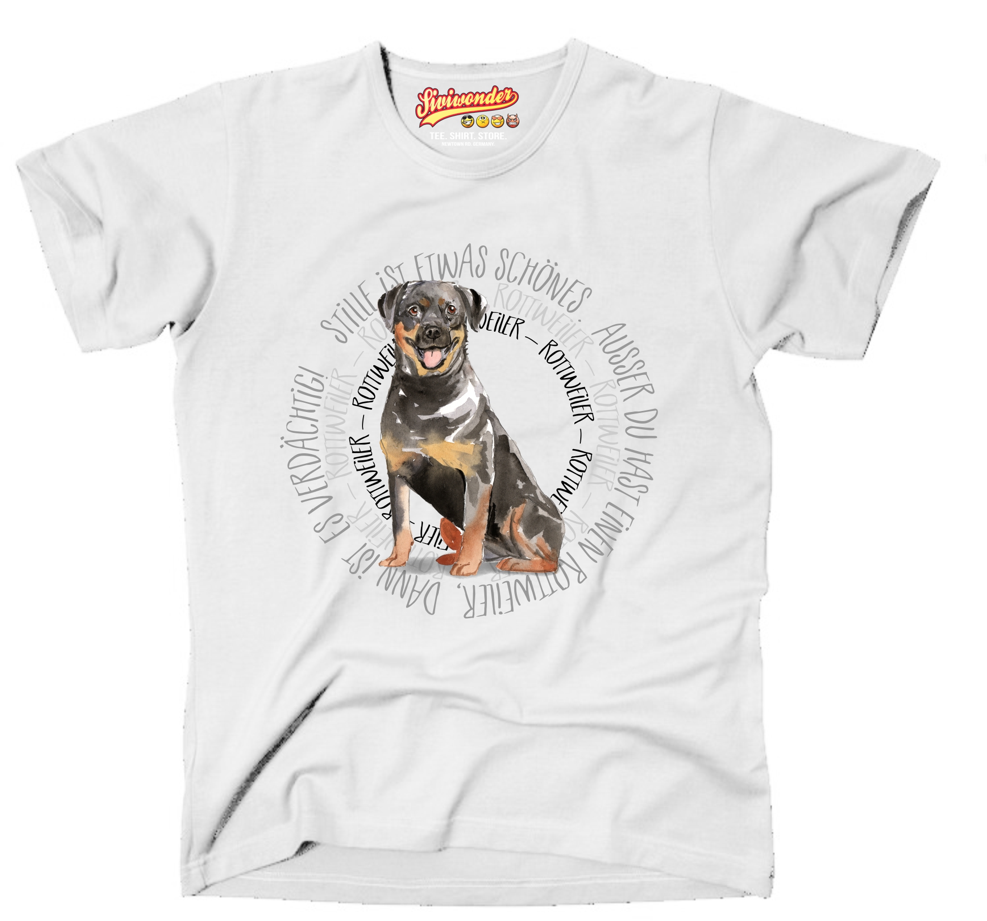 ROTTWEILER UNISEX T-SHIRT CIRCLE Watercolor by SIVIWONDER