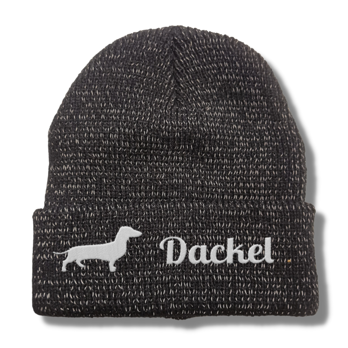 Dackel Mädel reflektierende Mütze Stickerei Hund Winter Strickmütze reflex Beanie warm