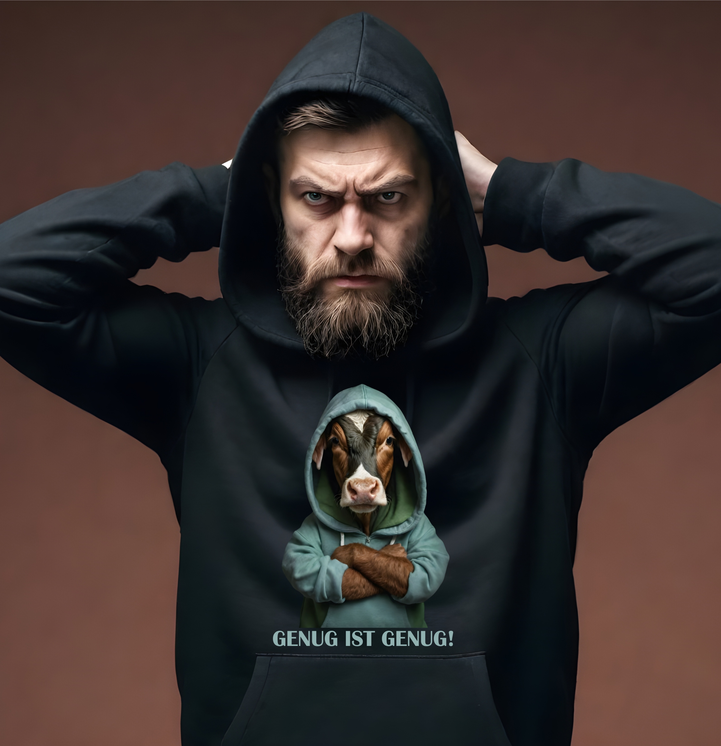 Kuh Bauern Protest No.1 Hoodie Unisex Sweatshirt Sprüche genug ist genug Cow Landwirt