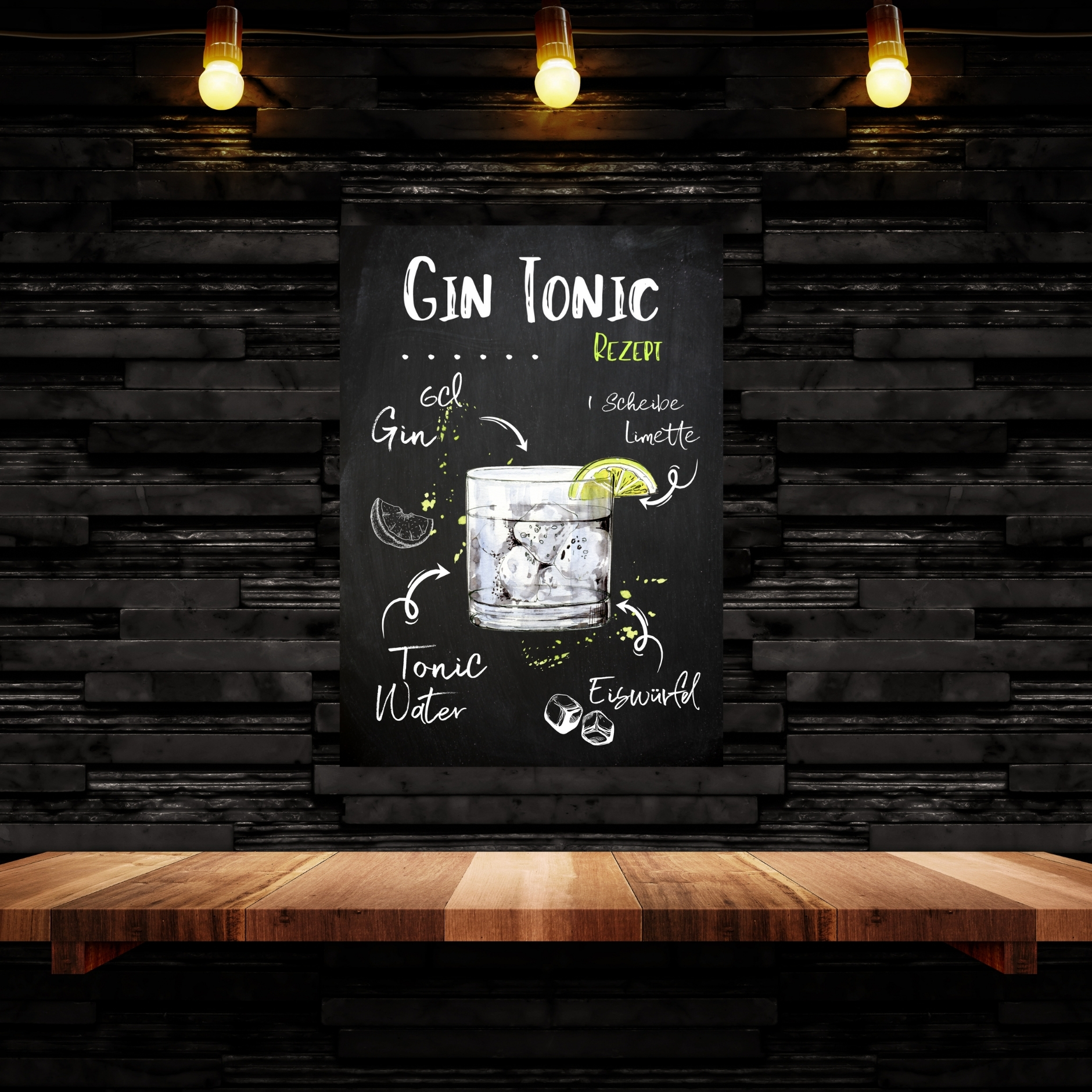 Gin Tonic Rezept Schild für deinen Partykeller Türschild Warnschild Privatgrundstück lustiges Spaß Schild  happy Design by Siviwonder