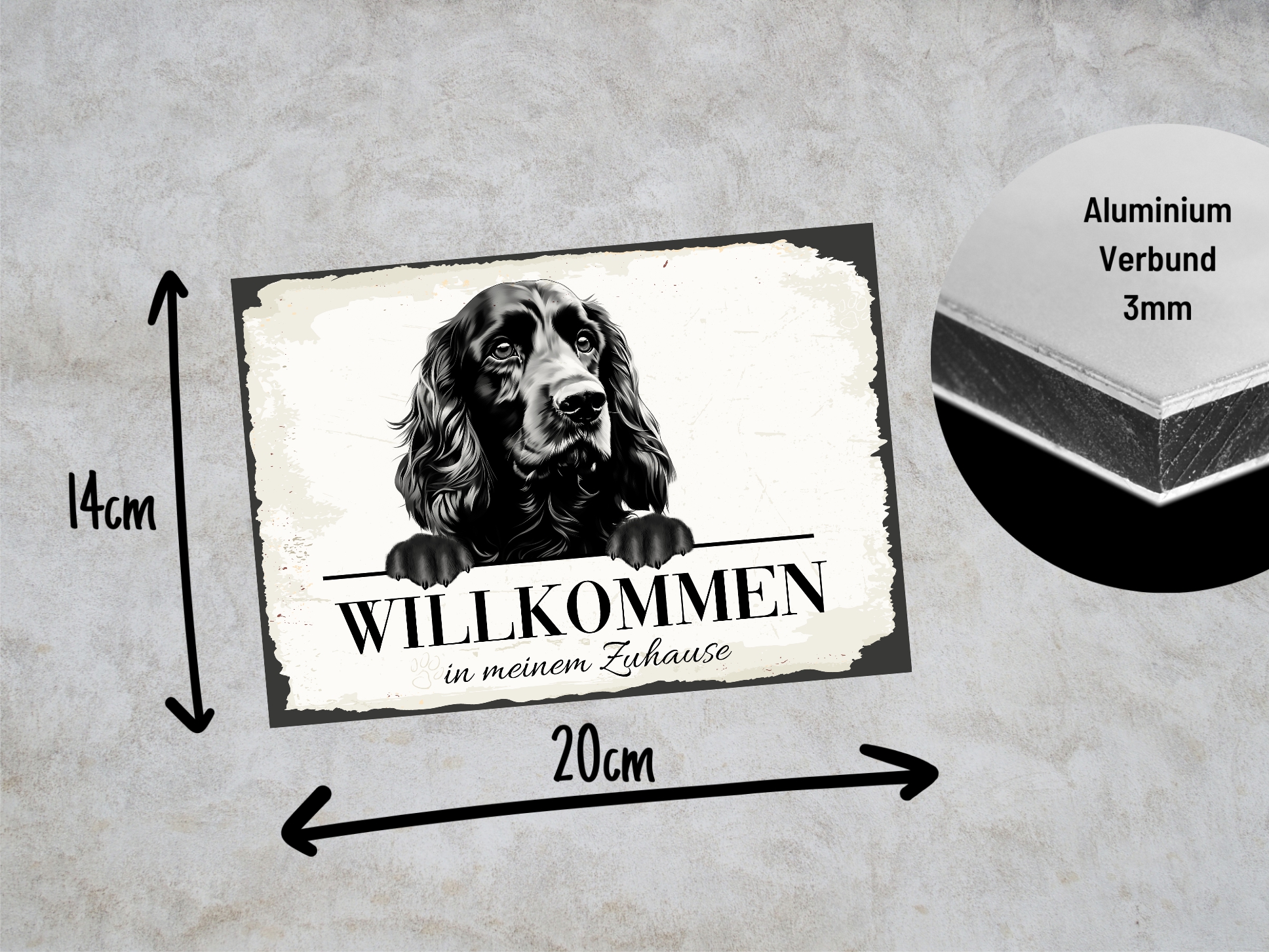 Hundeschild Willkommen Zuhause Cocker Spaniel Schild Achtung