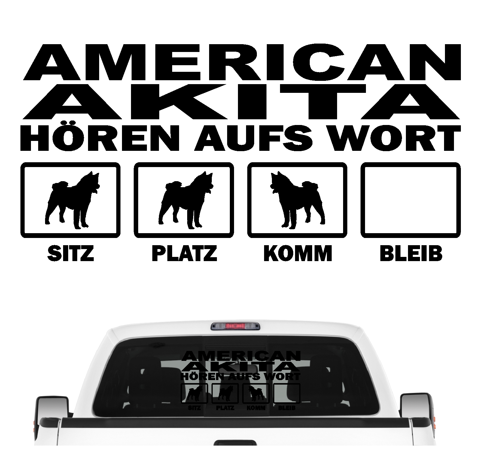 American Akita Inu Japan Great Japanese Dog  Hört aufs Wort Hunde Aufkleber Sticker Autoaufkleber