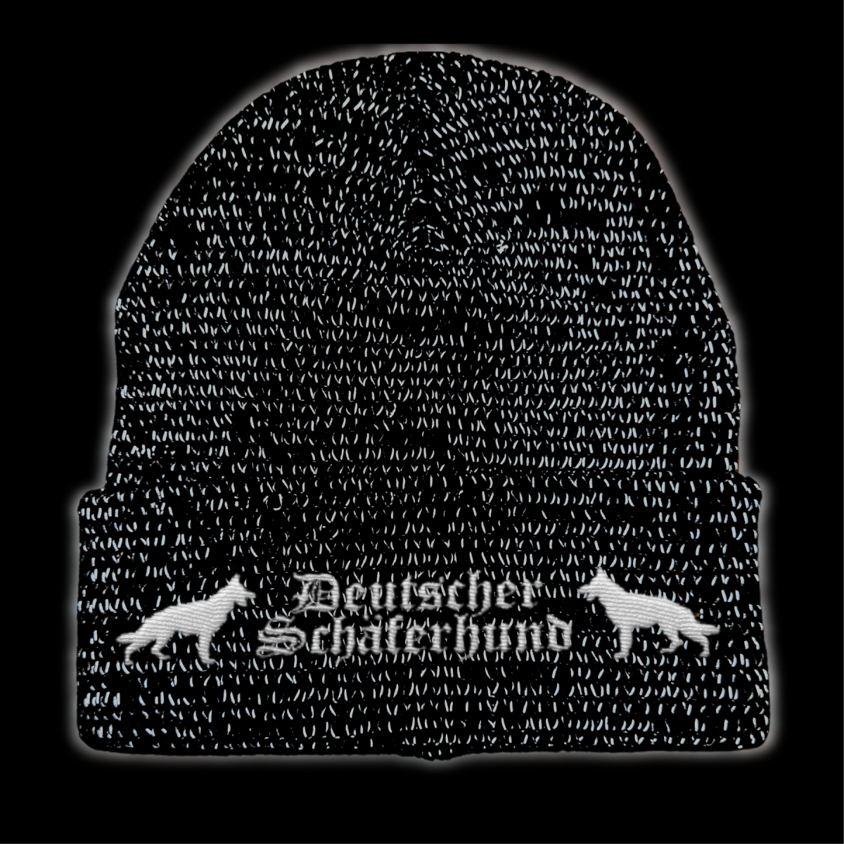 Bad Schäferhund reflektierende Mütze Stickerei Hund Winter Strickmütze reflex Beanie warm
