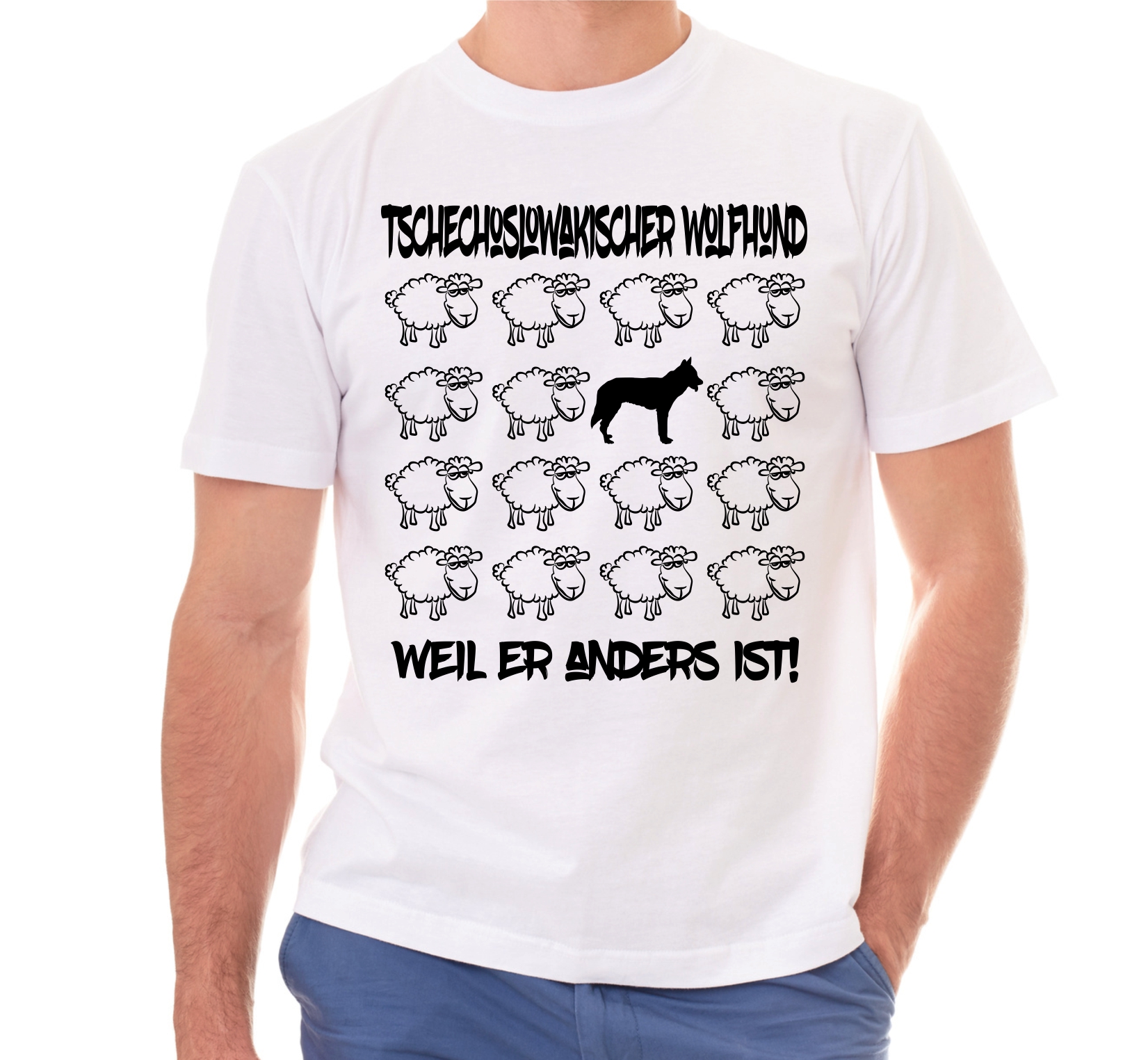 TSCHECHOSLOWAKISCHER WOLFSHUND UNISEX T-SHIRT BLACK SHEEP by SIVIWONDER