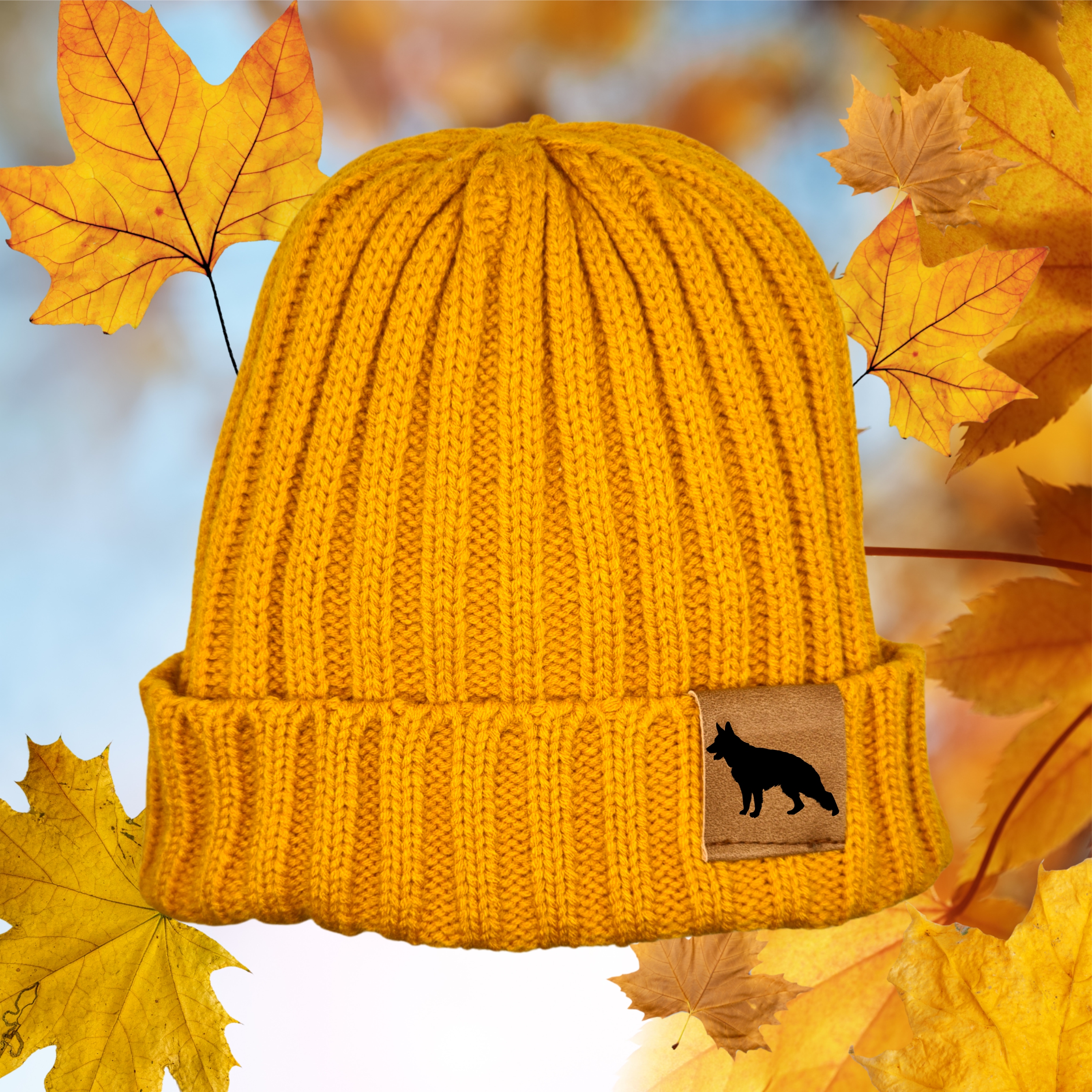 Strickmütze "Deutscher Schäferhund"  Beanie Mütze Urban Witzig Spruch Warm Winter Herbst Farben