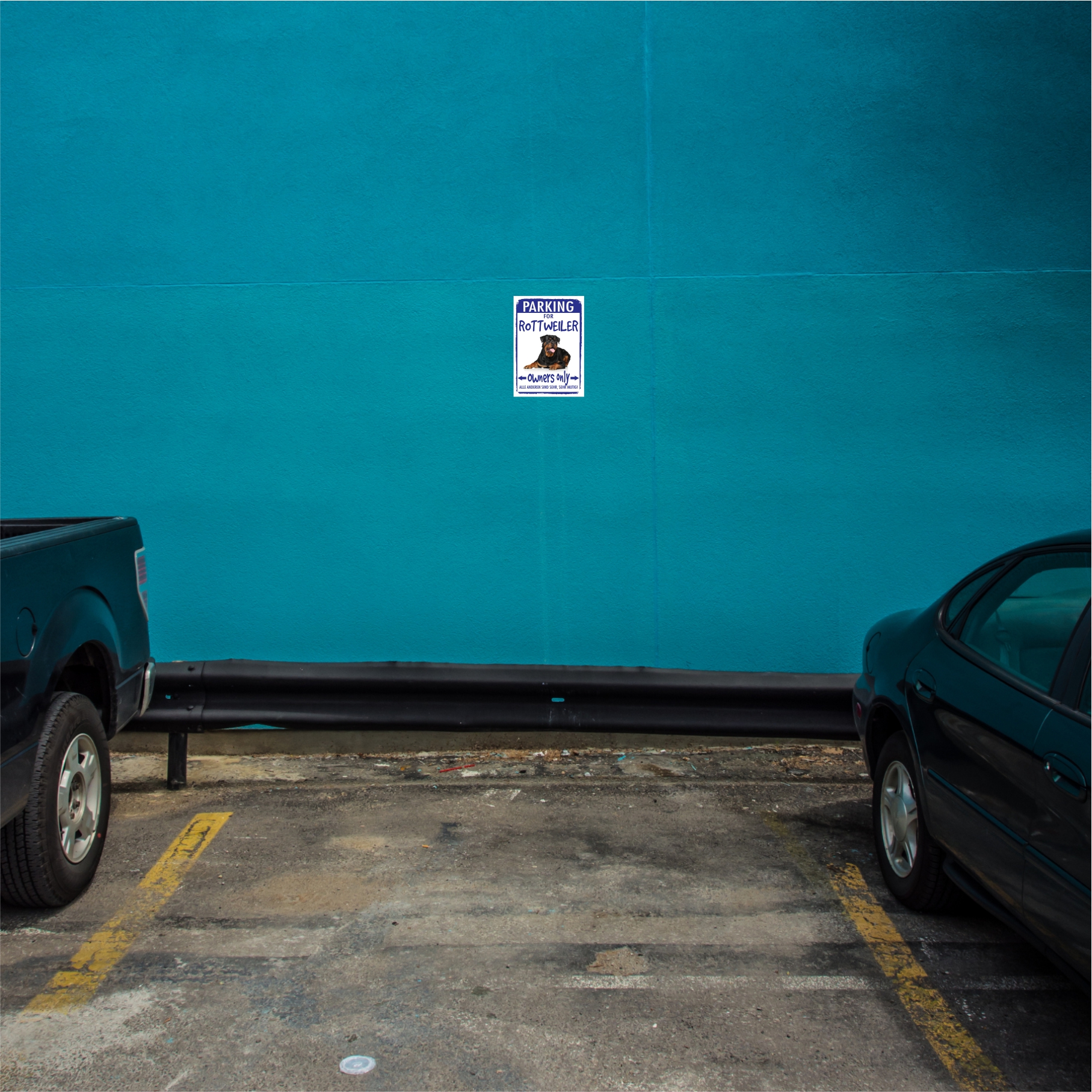 Rottweiler Rottie Rott  Parking Schild Achtung Spruch Warnschild Türschild Fun