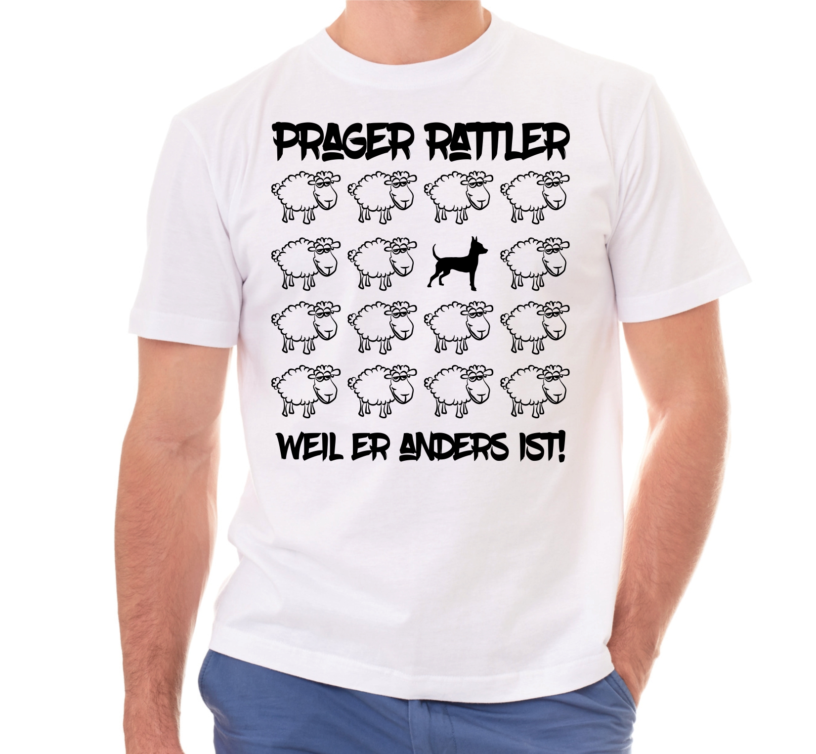 PRAGER RATTLER UNISEX T-SHIRT BLACK SHEEP by SIVIWONDER