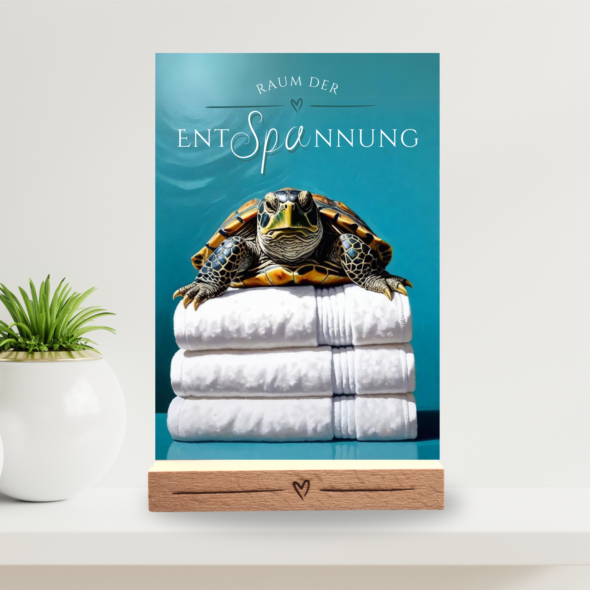 Schildkröte  Schild Wellness Handtuch Entspannung  Schild Spruch