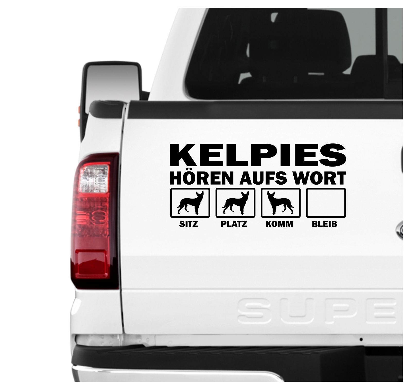 Kelpie Australian Barb Hört aufs Wort Hunde Aufkleber Sticker Autoaufkleber Wandtattoo Tattoo