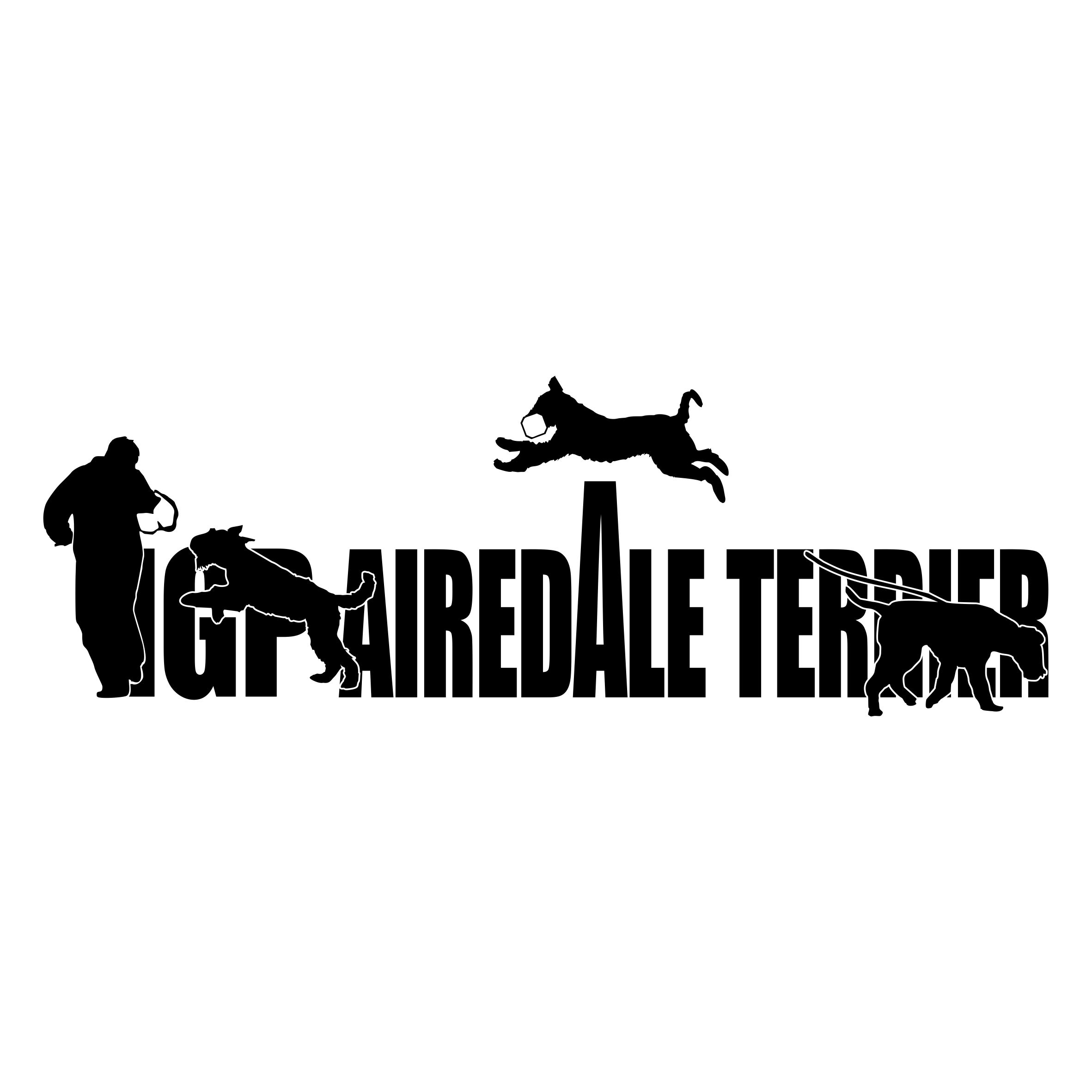 AIREDALE TERRIER AUTOAUFKLEBER IGP Schrift by SIVIWONDER IPO
