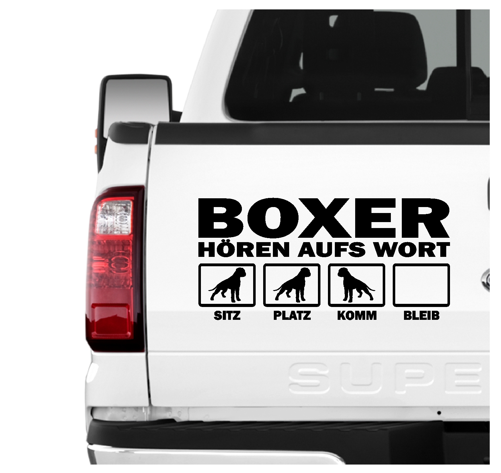 Boxer deutscher german  Dog  Hört aufs Wort Hunde Aufkleber Sticker Autoaufkleber