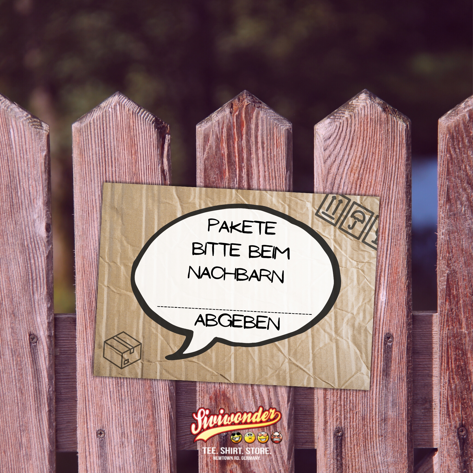 Pakete bitte beim Nachbarn .......... abgeben Schild  Versand - Abstellgenehmigung - Ablageort - GarageSpruch Türschild Warnschild Metallschild