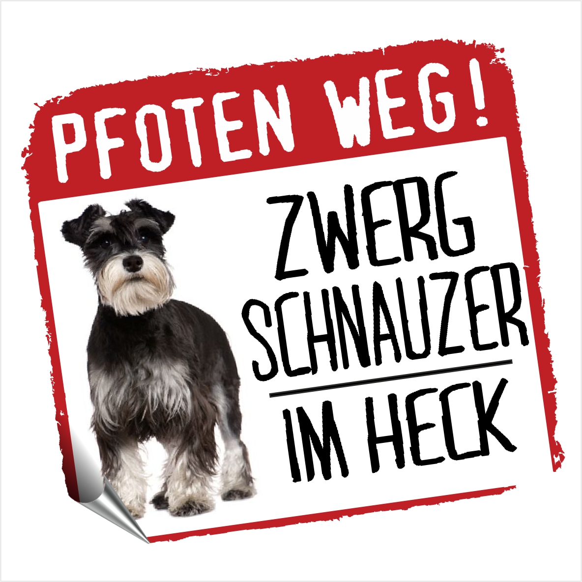 Zwergschnauzer Schnauzer Miniature Mini Dog Aufkleber Digitaldruck Motiv by SIVIWONDER