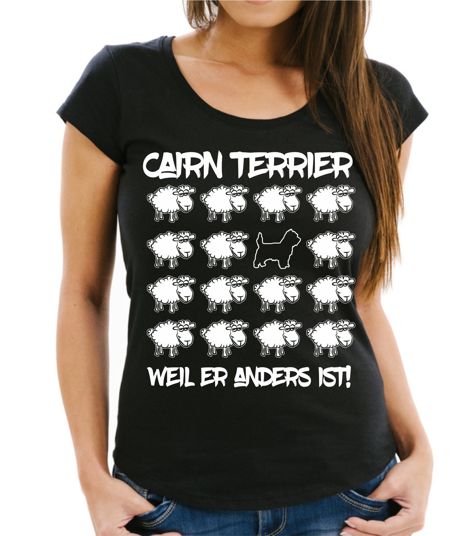 CAIRN TERRIER DAMEN T-SHIRT BLACK SHEEP by SIVIWONDER