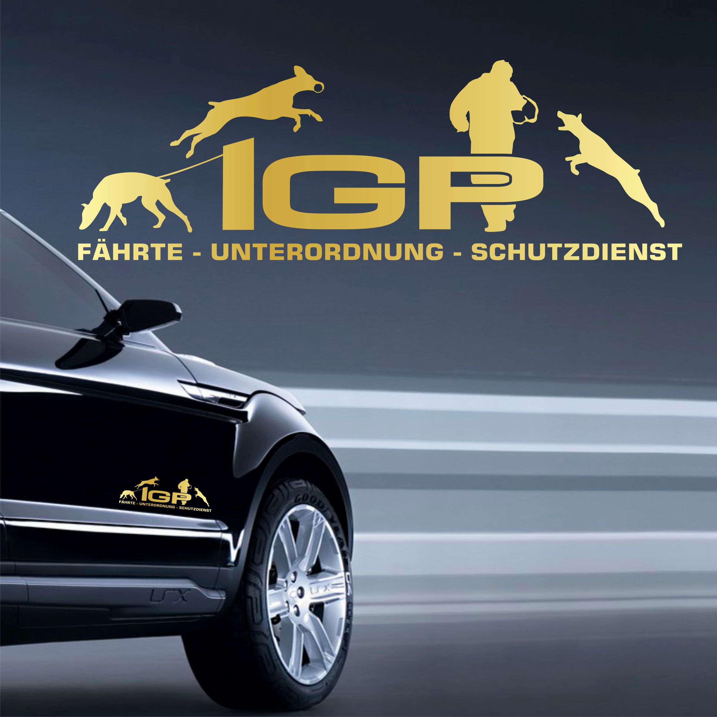 Aufkleber Hundemotiv Rasse IGP IPO Begleithund Prüfung Internationale Prüfungsordnung Gebrauchshudeprüfung Fährte Schutzdienst U