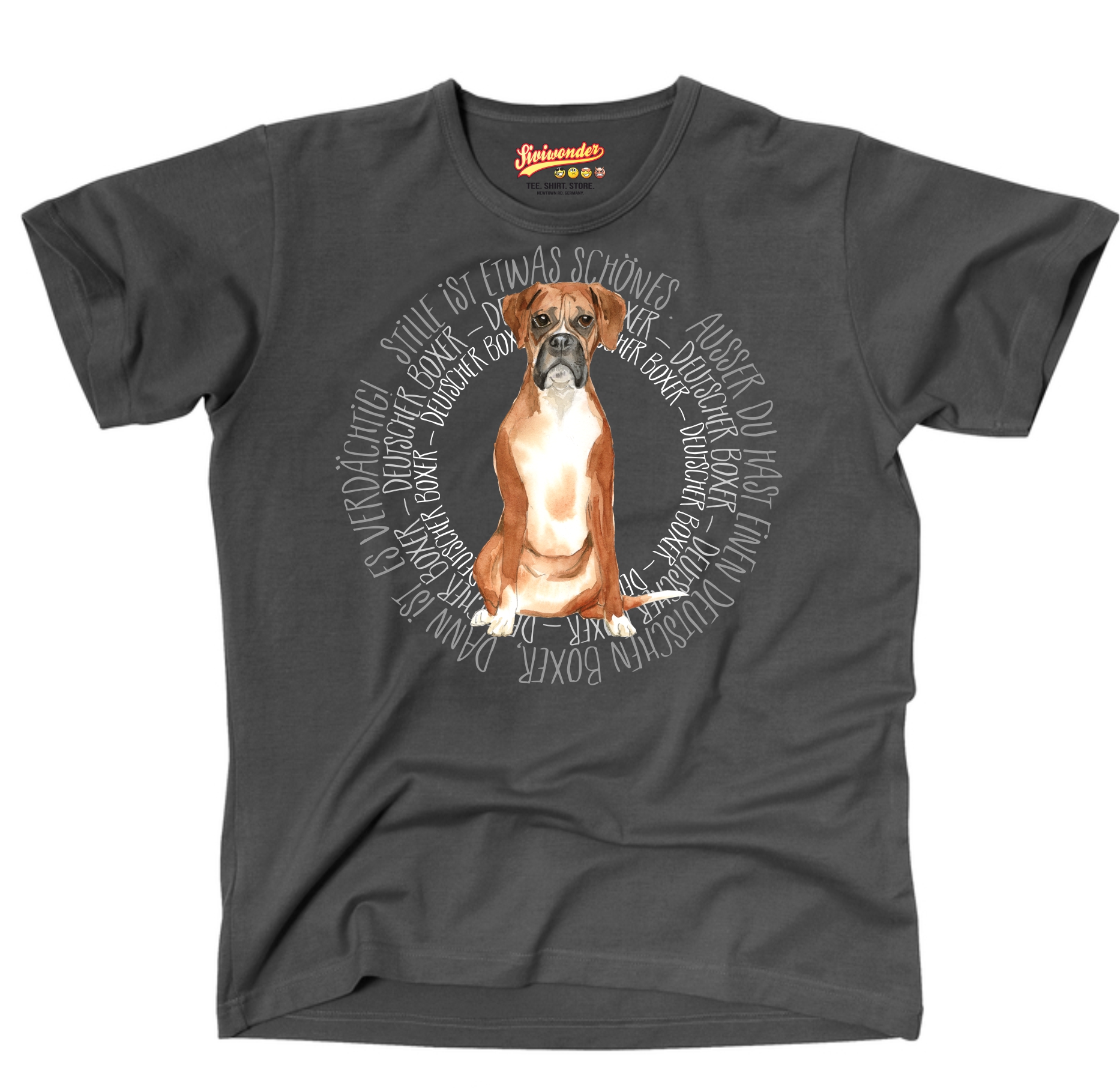 BOXER UNISEX T-SHIRT CIRCLE Watercolor by SIVIWONDER