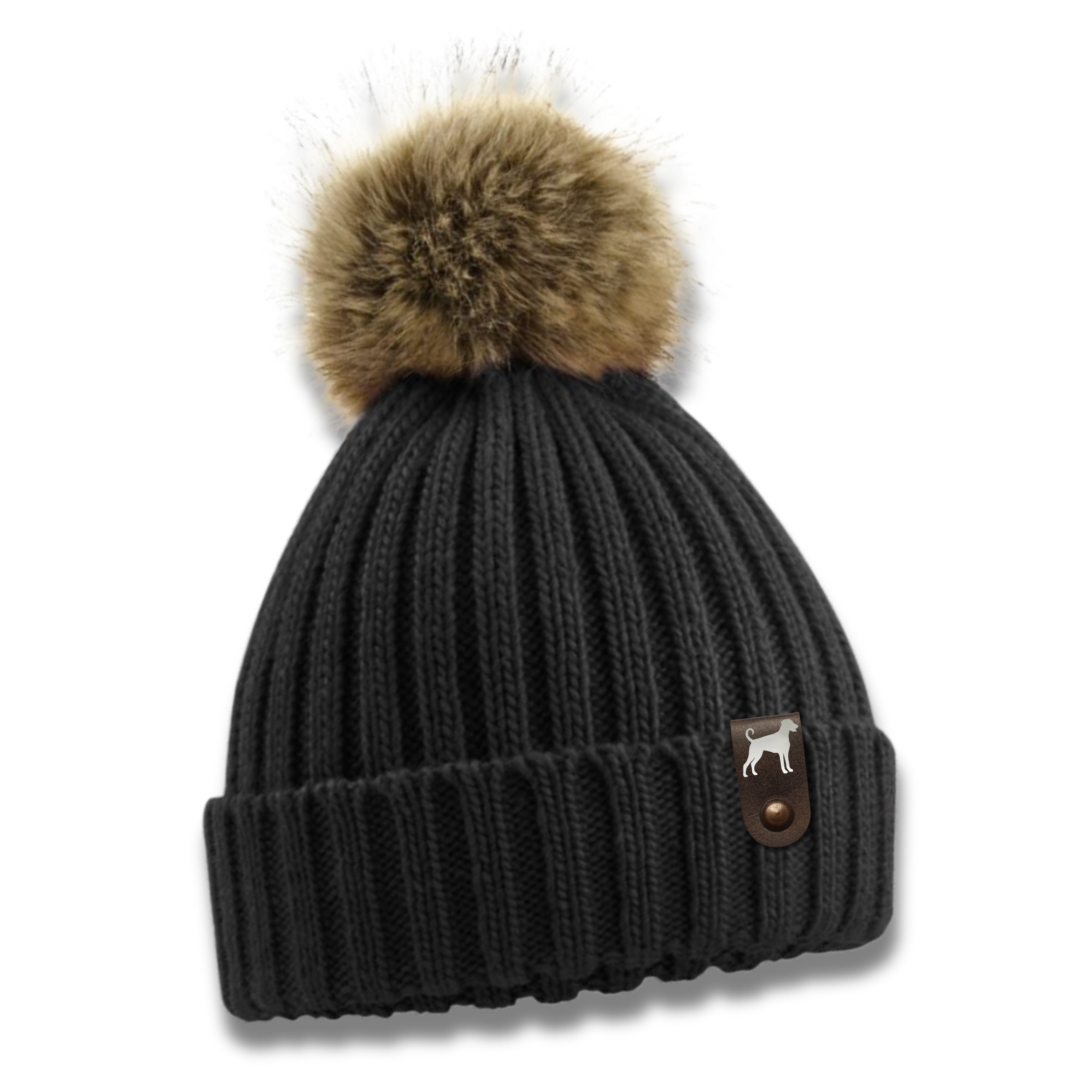 Dobermann Dobi Mütze Pompom Hunde Patch Gassi Beanie Strickmütze Witzig Spruch Warm unkupiert