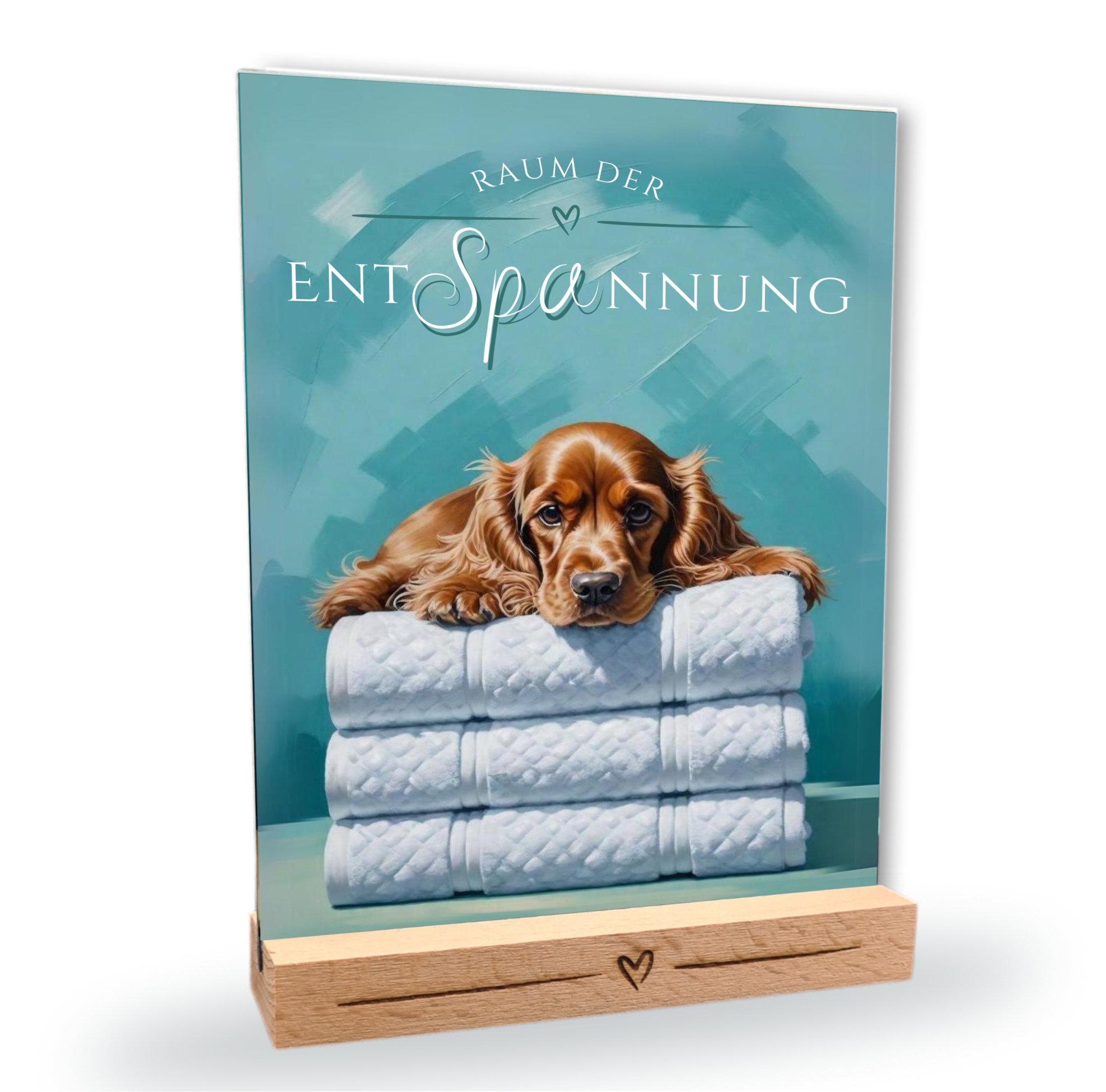 Hundeschild Deko Badezimmer Wellness Cocker Spaniel  Schild Spruch