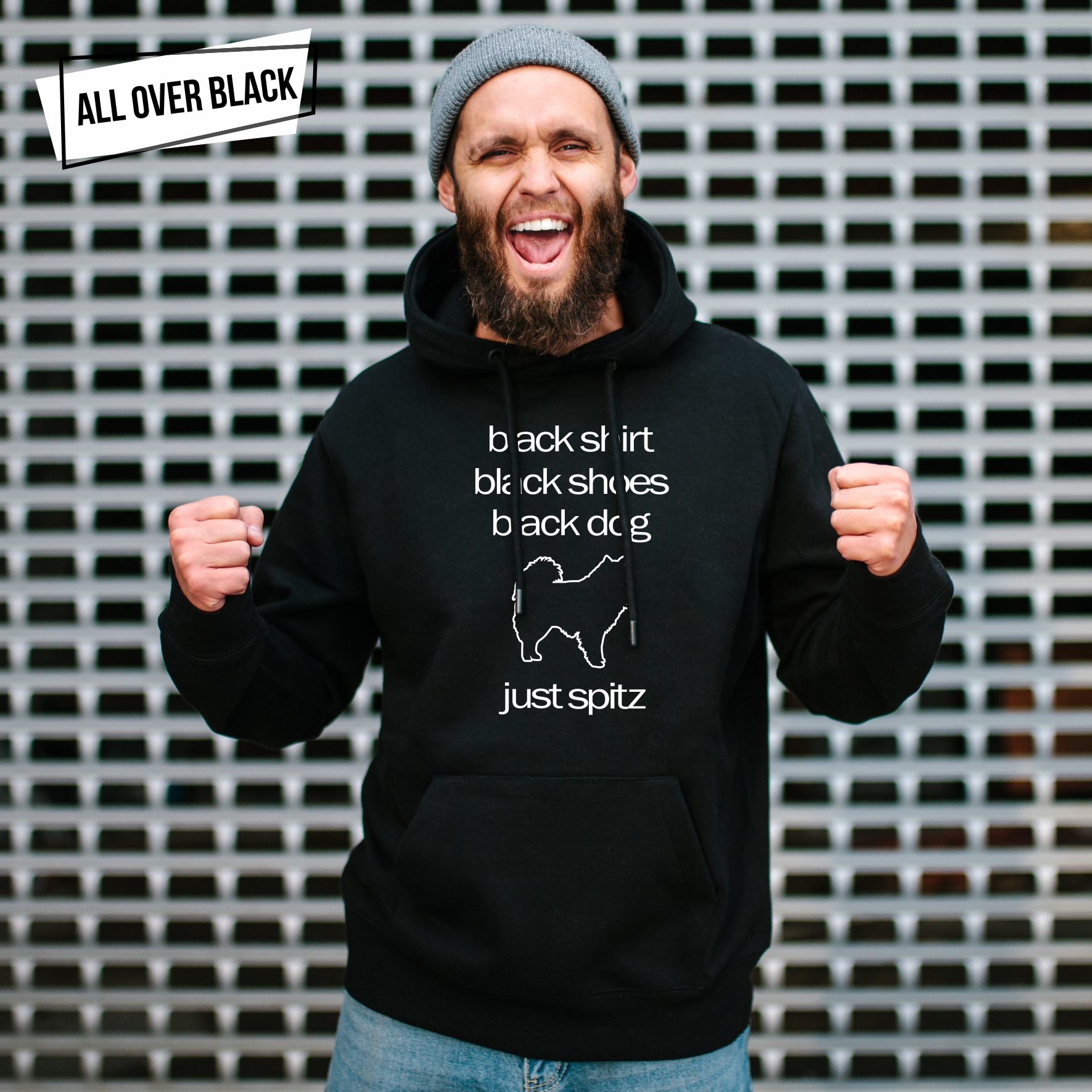 Spitz Black Dog Unisex Sweater Siviwonder Hoodie Spitze Deutsche Zwergspitz