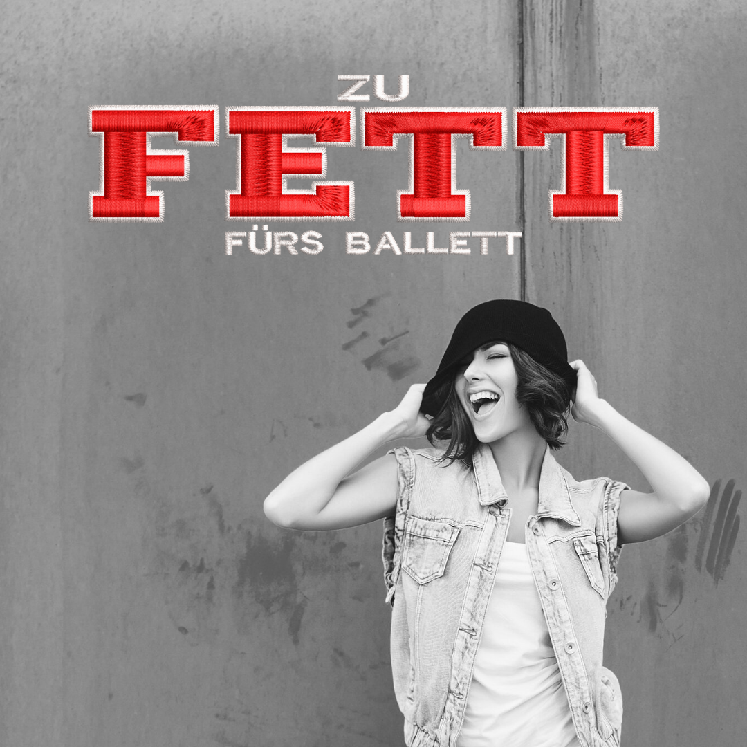 Strickmütze "ZU FETT FÜRS BALLET" Beanie Mütze Stickerei Witzig Spruch Warm Winter