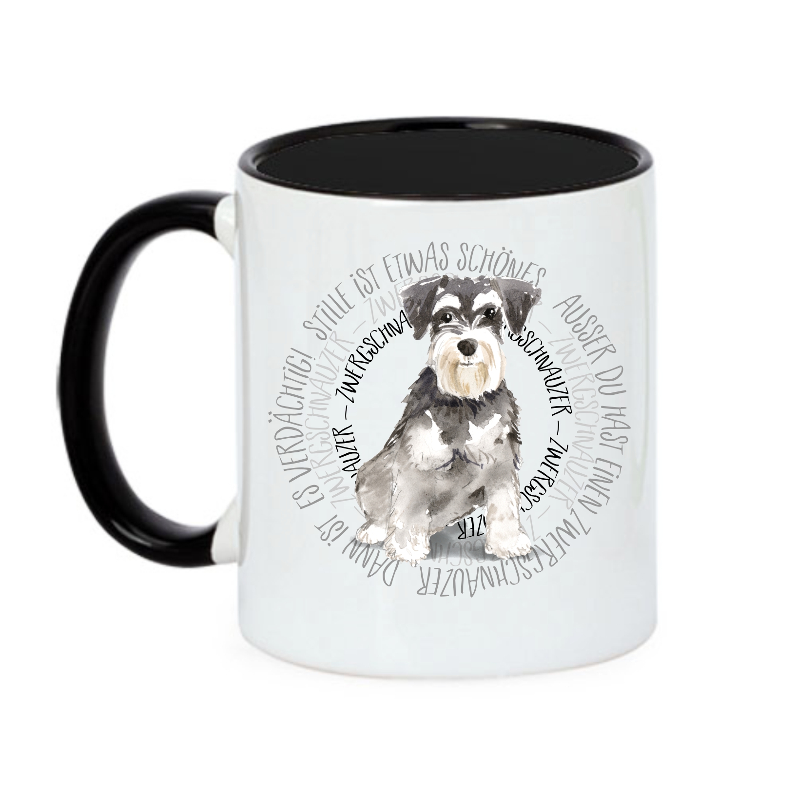ZWERGSCHNAUZER TASSE CIRCLE WATERCOLOUR Motiv by SIVIWONDER