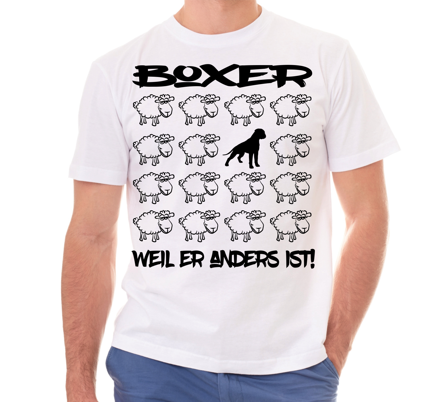 BOXER UNISEX T-SHIRT BLACK SHEEP by SIVIWONDER