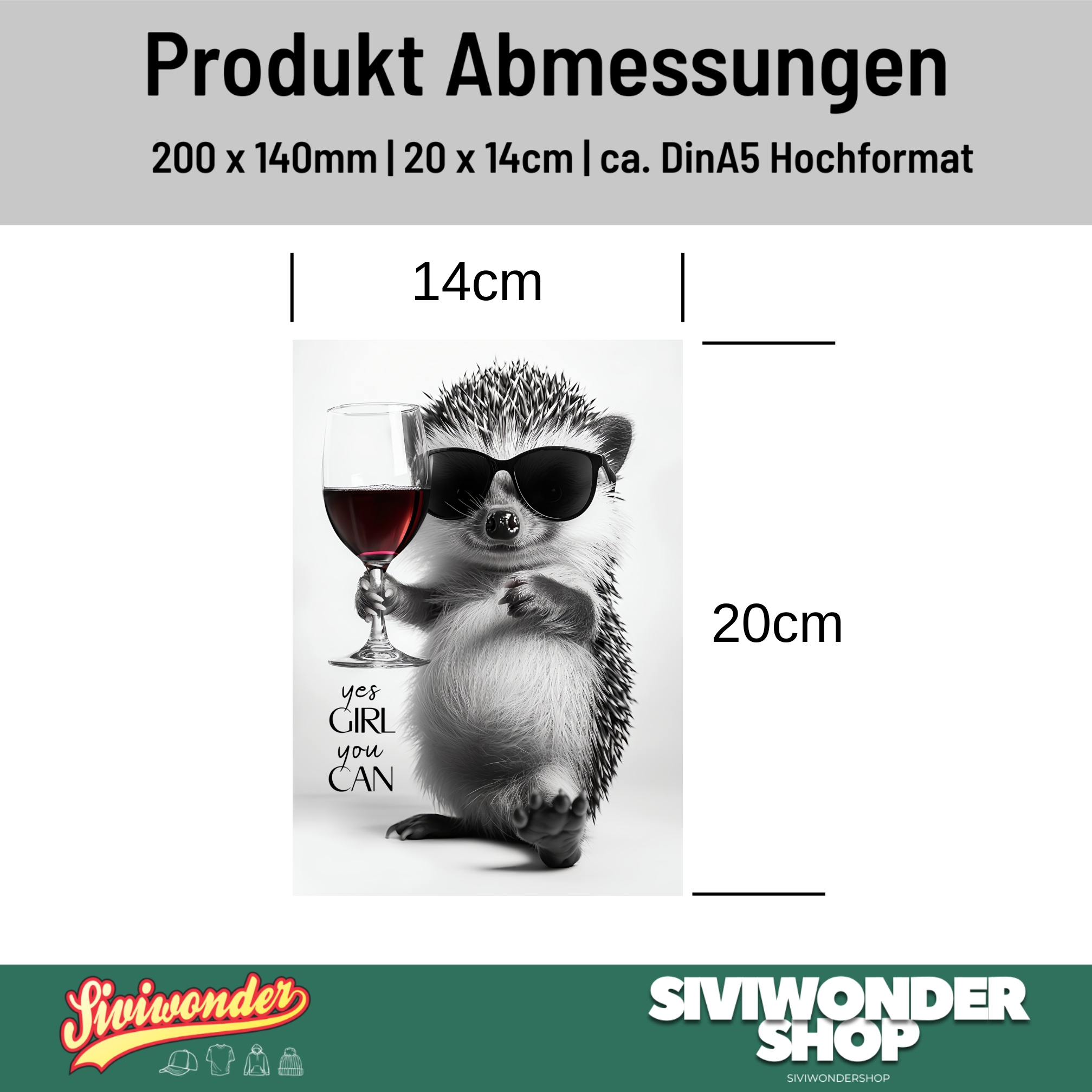 Schild Igel Artprint Wein Spruch Deko Wanddekor Geschenkidee Quotes Weinliebhaber
