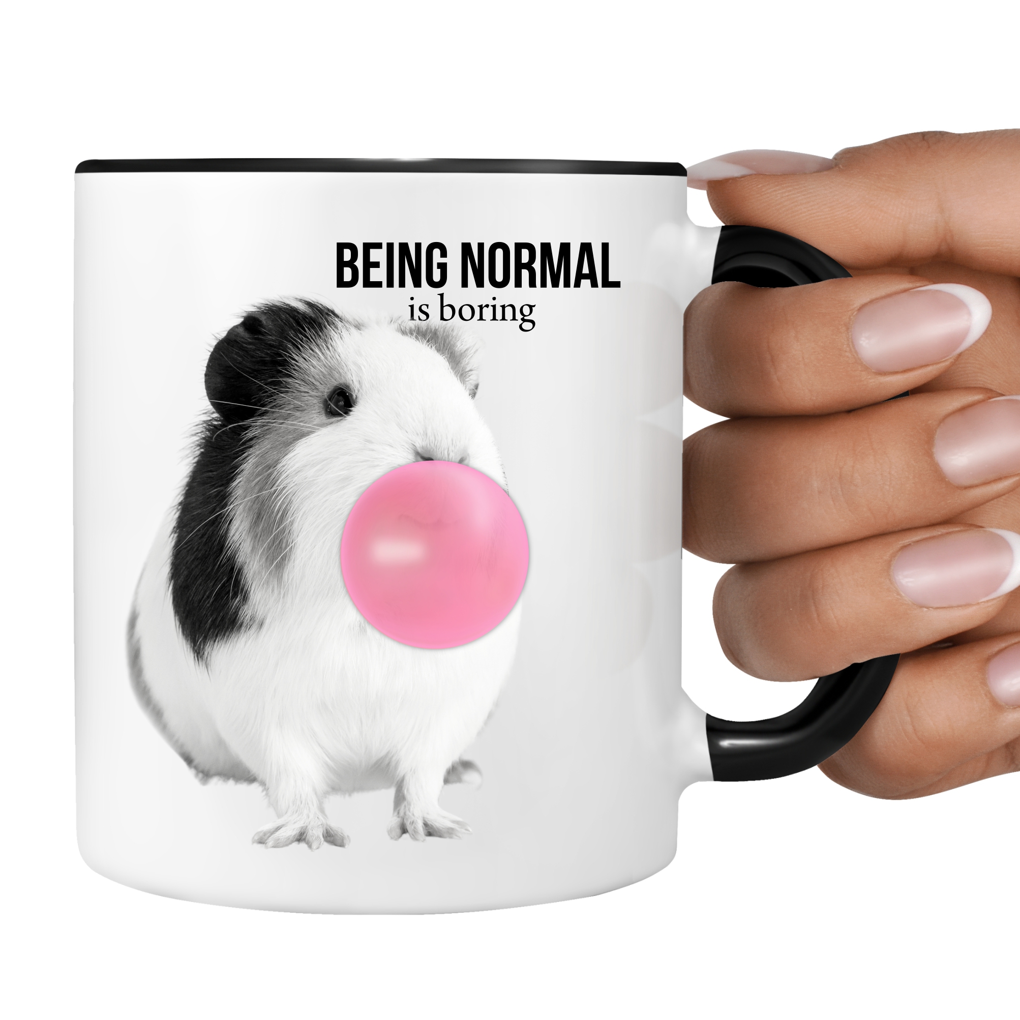 Tasse Meerschweinchen Büro Bürotasse nicht normal  Kaffee lustig Kaffeebecher Design Spruch