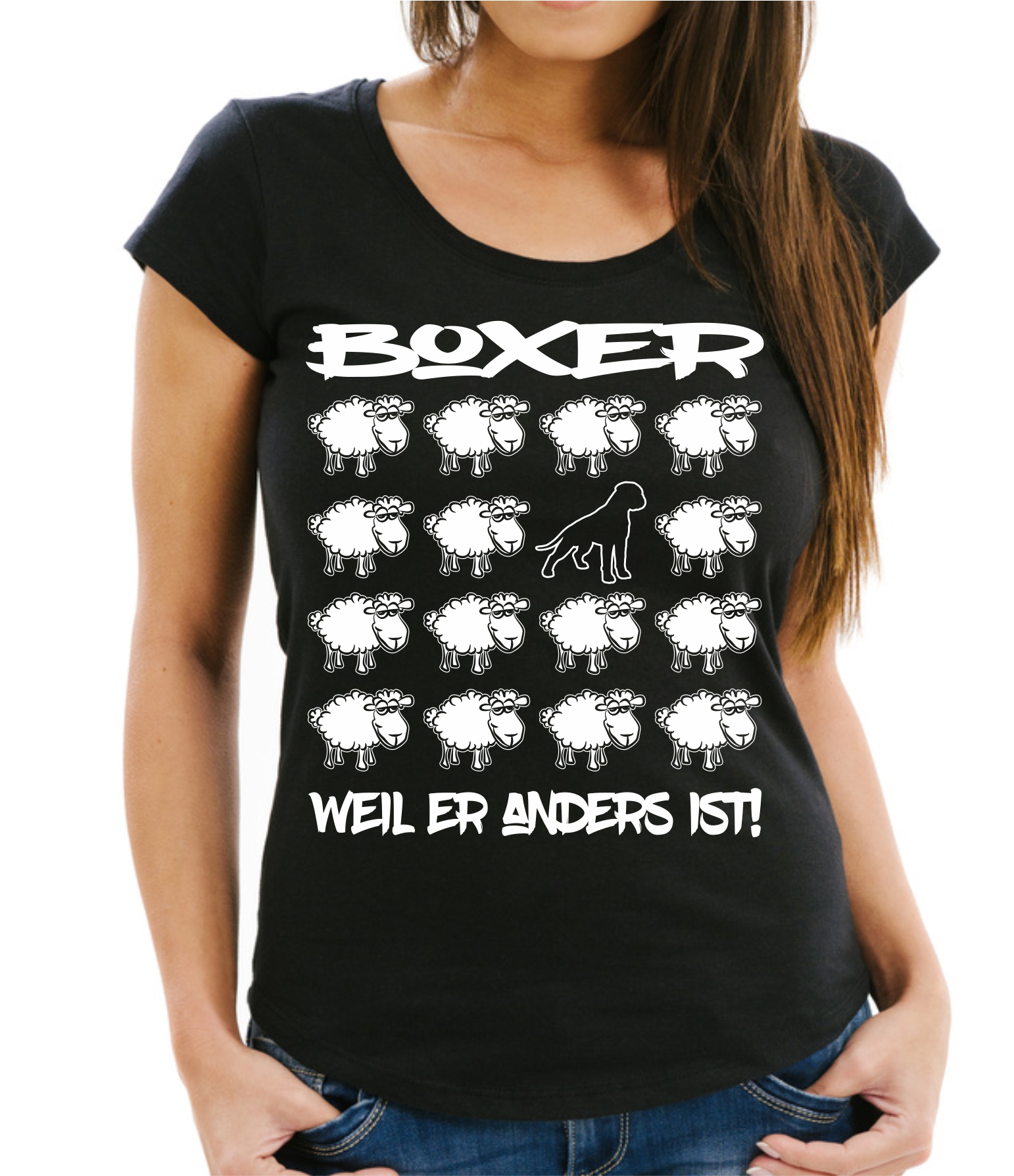 BOXER DAMEN T-SHIRT BLACK SHEEP by SIVIWONDER