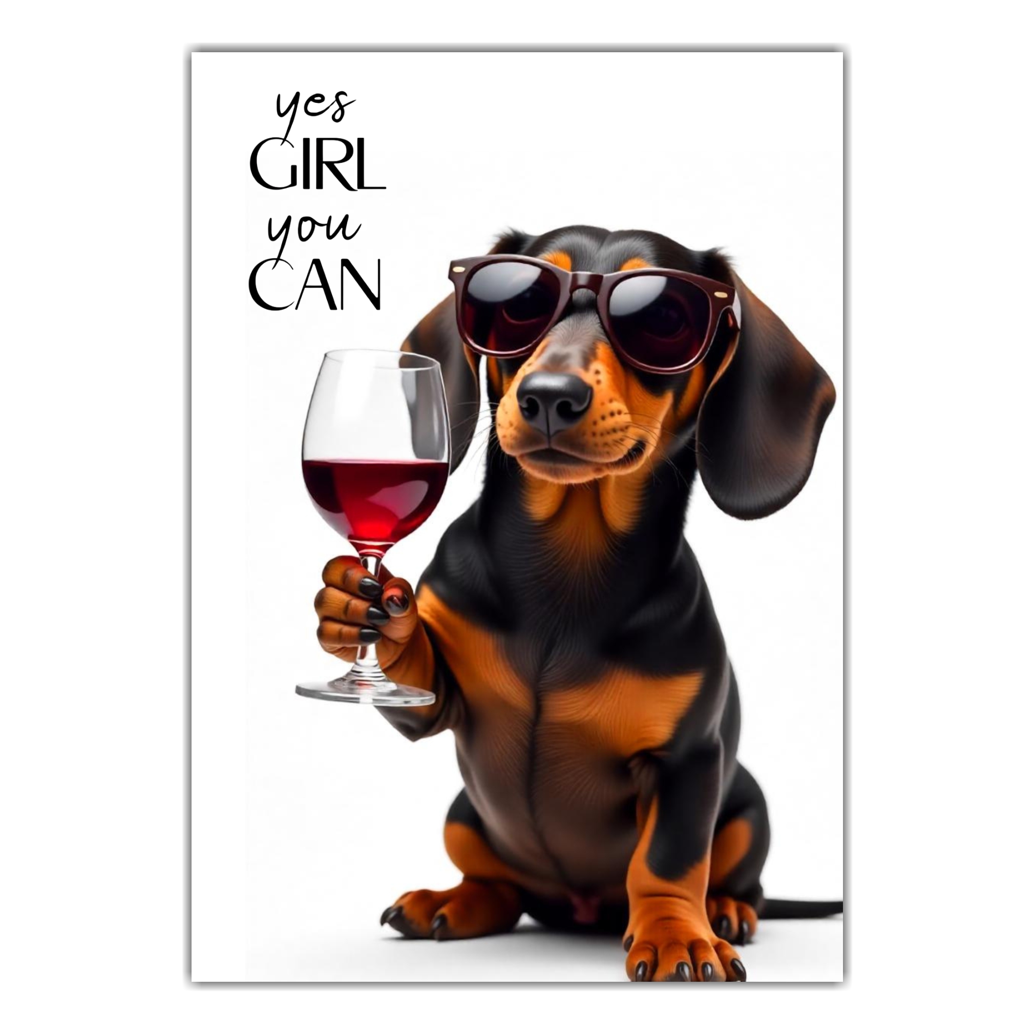 Schild Hund Dackel Artprint Wein Spruch Deko Wanddekor Geschenkidee Weinliebhaber Quotes
