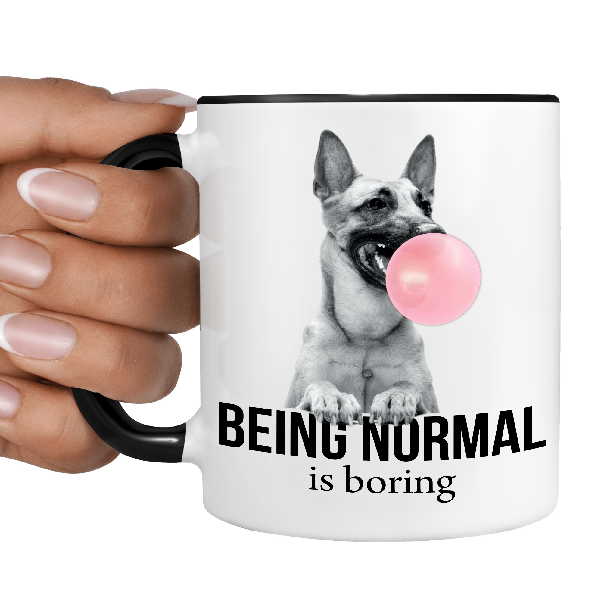 Tasse Malinois Büro Bubble normal Terrier Kaffee lustig Kaffeebecher Design Spruch Hund Mali