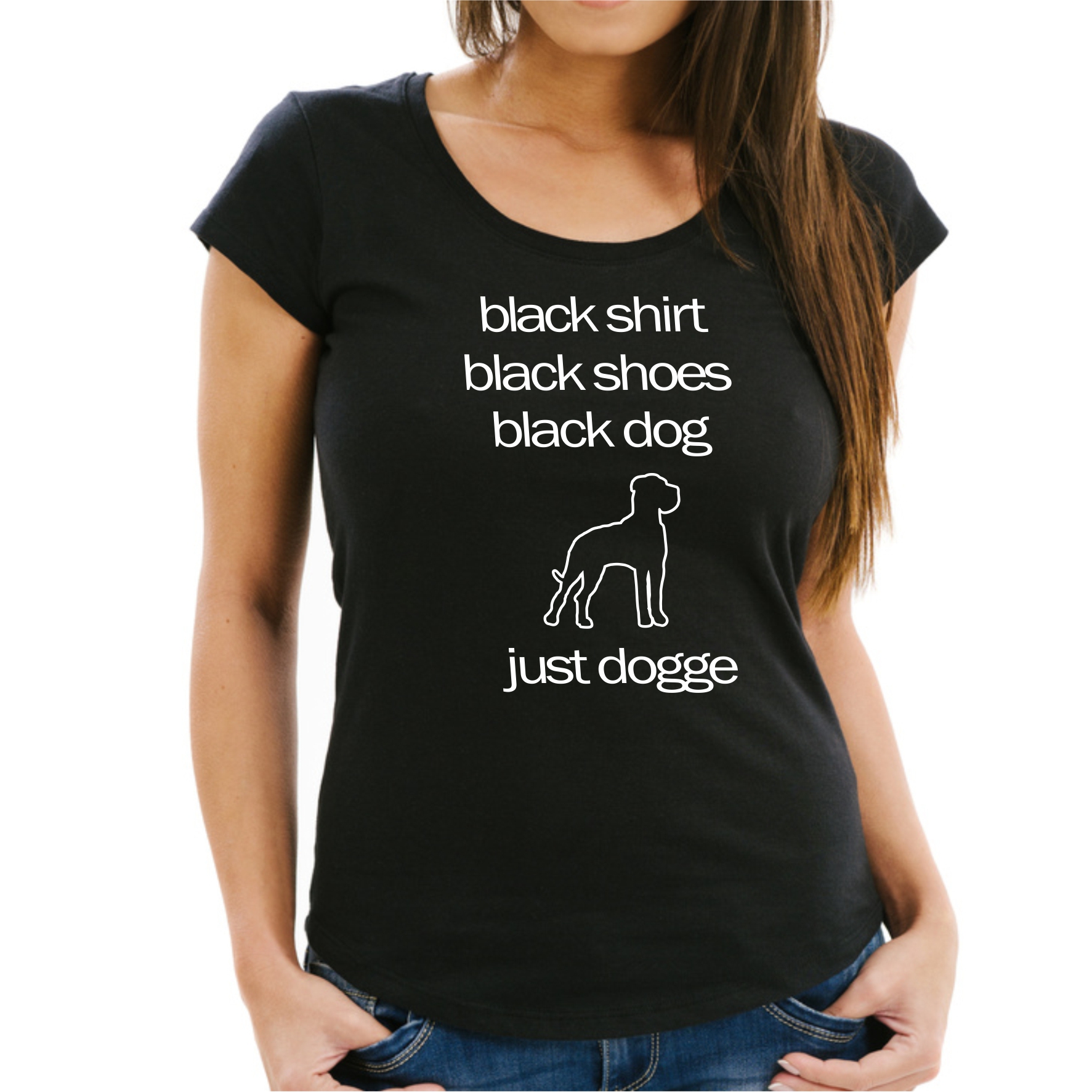 Dogge Black Dog Unisex T-Shirt Hundemotiv deutsche Great Dane Grand Danois